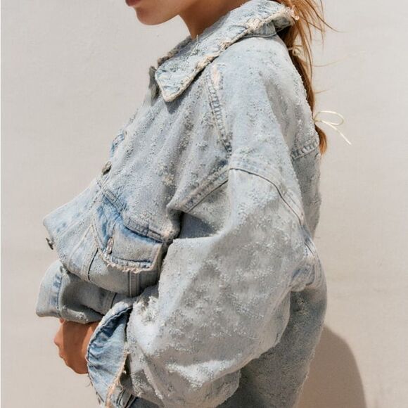 Zara TRF OVERSIZED DENIM JACKET - Picture 5 of 8